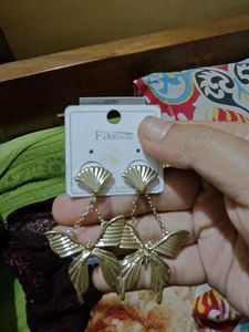 Elegant Gold-Tone Dangle Earrings