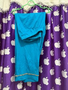 Blue Abstract Print Long Sleeve Top pant