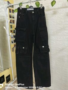 Bershka Cargo Denim Jeans