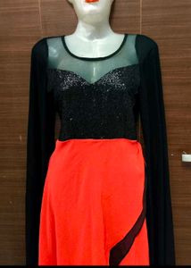 designer black n red Sequined gown