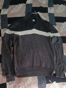 Men's Colorblock Zip Neck Sweater