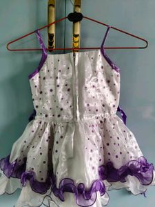 Purple &amp; White Polka Dot Dress