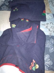 Beautiful Embroidered Navy Blue Kurti Flawless