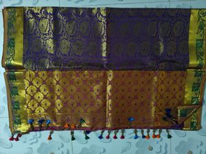 Exquisite Purple & Gold Brocade Saree