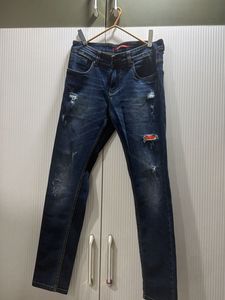 Stylish Ripped Blue Jeans