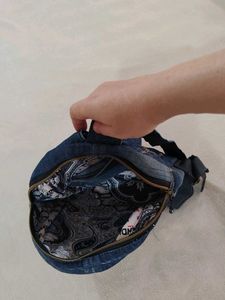 Denim Backpack with Captain America Patch