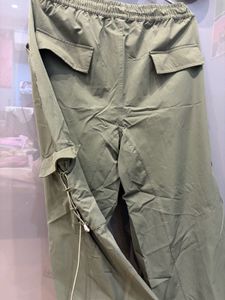 Olive Green Parachute Cargo Pants