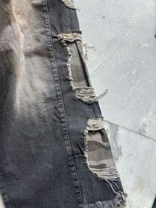 Y2K Charcoal Washed Ripped Cargo Baggy pants