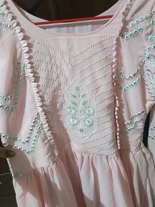 Pink Embroidered Sharara Set