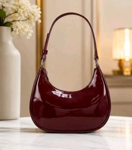 Chic Patent Leather Hobo Bag