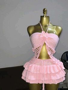Pink Crochet Co-ord Set