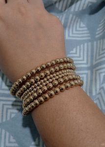 Set of Gold Beaded multiwear bracelet