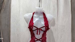 28197. Red Lace Teddy Lingerie