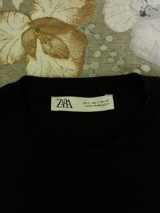 Zara Black Ribbed Sleeveless Top