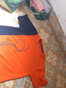 Orange & Navy Colorblock T-Shirt