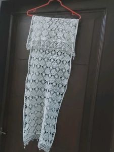 Vintage Handmade Crochet Cottonwork Mirror Panel/