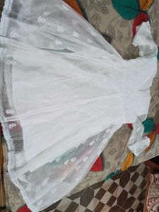 Branded White Organza Chikankari anarkali Kurta