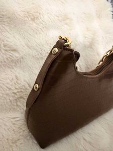 Chic Brown Croc Embossed Chain Bag