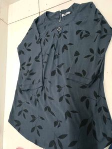 Stylish Leaf Print Kurta