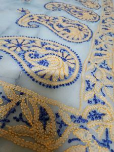 Beautiful skyblue handwork Saree