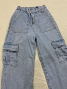 Light Wash Cargo Jeans