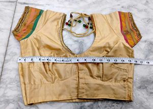 Cream Colour Pure Kanjeevaram Silk Blouse