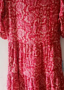 Women Fit And Flare Red Maxi Dress