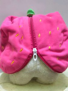 Cute Bunny Plush Toy with Strawberry Hat