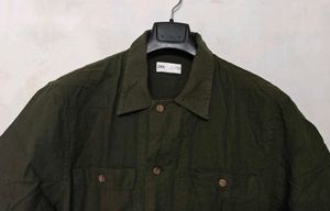 Men's Dark Green Short Sleeve Shirt