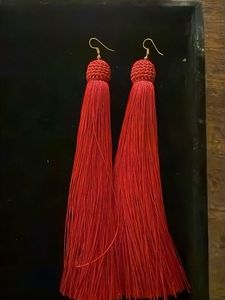 Red Tassel Earrings
