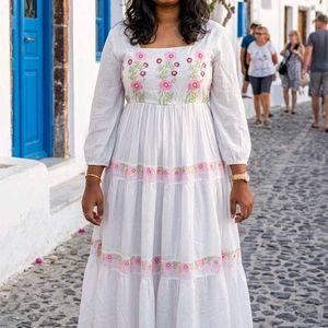 Embroidered Tiered Maxi Dress