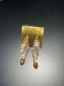 Golden silver Stone Necklace and Earring Set
