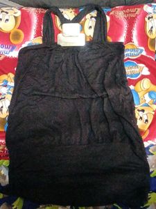 Black Sleeveless Smocked Top