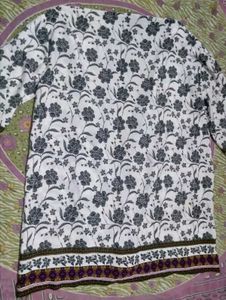 Elegant Floral Print Kimono Style Kurta