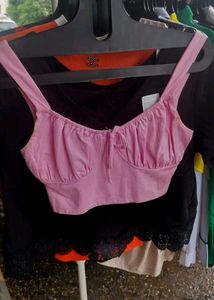 Striped V-Neck Crop Top