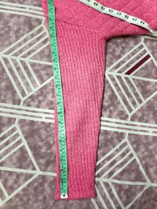 Pink Textured Cardigan