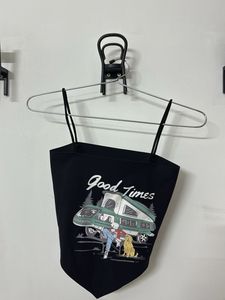 Black "Good Times" Graphic Top