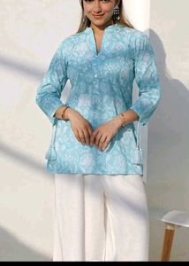 Beautiful Blue Floral Kurta