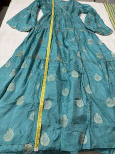 Teal Blue Floral Dress/Gown