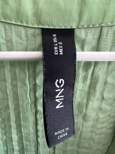Mango - Green Textured Blouse