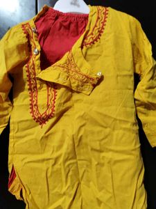 kids Yellow Kurta Dhoti Set