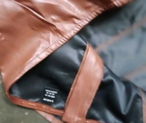 Brown Faux Leather Corset Top