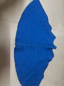 blue textured skirt