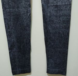 Ngal Dark Grey Denim Print Legging Jegging