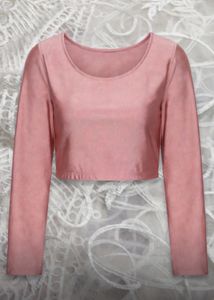 Emerald Green Long Sleeve Square Neck Crop Top