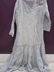 Striped Tiered Midi Dress