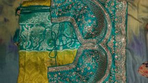 Gorgeous Mustard Saree with Green Border