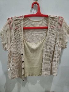 Crochet Shrug with Tank Top Set