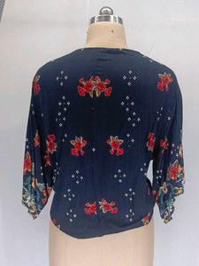 Boho Floral Tie-Front Blouse