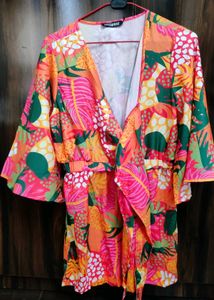 Vibrant Tropical Print Jumpsuit